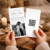 Save The Date Black & White Bookmark Modern QR Code Photo