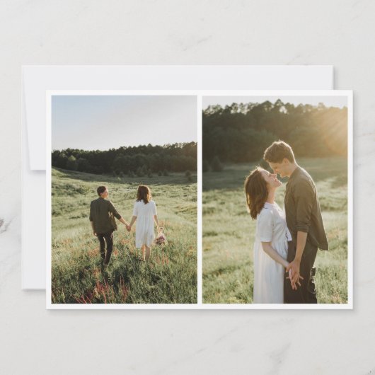 Save The Date Black & White Elegant Script 2 Photo Enregistrer l (Dos)