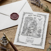 Save The Date Black White Knight Bride Castle Gothic Wedding 