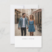 Save The Date Black White Modern Minimalist Two Photo Wedding (Dos)
