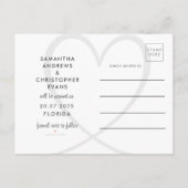 Save the Date Black & White Photo Wedding Aankondigingskaart (Achterkant)