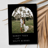 Save The Date Black White Simple Beach Wedding Enregistrer la da