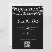 Black White String Lights Script moderne Enregistr