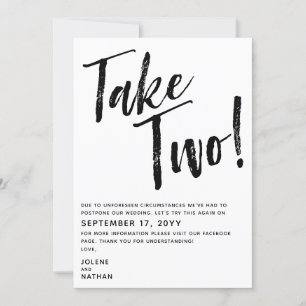 Save The Date Black & White Take Two ! Mariage reporté