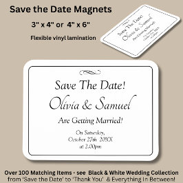 Save The Date - Black & White with Infinity Scroll Magneet