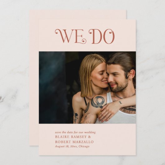 Save The Date Blaire Neutral Mariage moderne (Devant / Derrière)