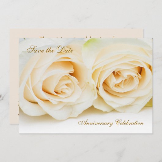 Save The Date Blanc - crème Anniversaire rose Enregistrer la dat (Devant / Derrière)