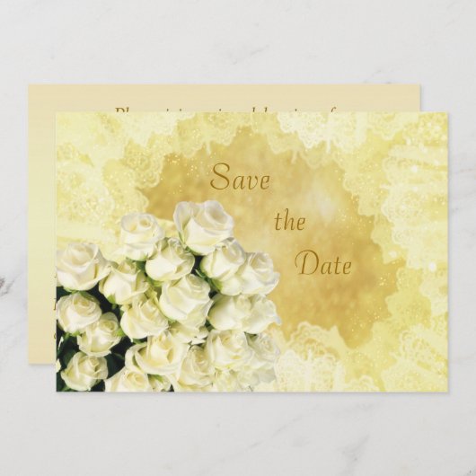 Save The Date Blanc - crème Anniversaire rose Enregistrer la dat (Devant / Derrière)