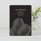 Save The Date Blanc Fantôme Gothique Araignée Dark Moody Hallowe (Debout devant)