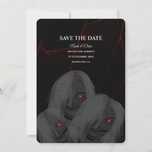Save The Date Blanc Fantôme Gothique Araignée Dark Moody Hallowe