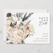 Save The Date Blanc Floral Horizontal Enregistrer La Date (Devant)