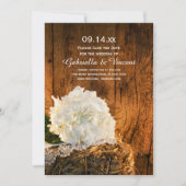 Save The Date Blanc Hydrangea Grange mariage en bois Enregistrer (Devant)