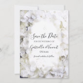 Save The Date Blanc Hydrangeas Watercolor Wedding Enregistrer la (Devant)