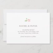 Save The Date Blanc & Ivoire | Fleur de Rose Mariage Enregistrez (Devant)