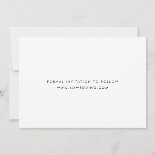 Save The Date Blanc Lettré à la main Enregistrer la photo Date (Dos)