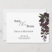 Save The Date Blanc Lily & Plum Floral Mariage Enregistrer La Da (Devant)