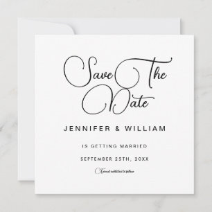 Save The Date Blanc Minimaliste Simple Élégant Moderne