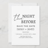 Save The Date Blanc moderne la nuit avant le dîner de répétition (Devant)