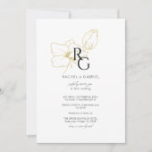 Save The Date BLANCHE | Mariage de monogramme floral chic (Devant)