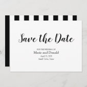 Save The Date Blancs et noirs classiques (Devant / Derrière)