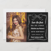 Save The Date Blancs noirs dessinés à la main (Devant)