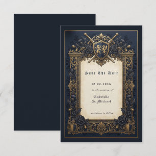 Save The Date Blason céleste médiéval de la Royal Navy 