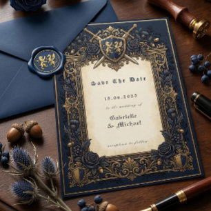 Save The Date Blason céleste médiéval de la Royal Navy