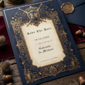 Save The Date Blason céleste médiéval Moody de la Royal Navy