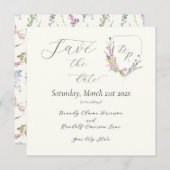 Save The Date Blason de Fleur Sauvage à l'Aquarelle (Devant / Derrière)