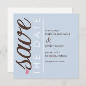 Save The Date | Blauwe Save The Date Aankondiging (Voorkant / Achterkant)