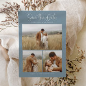 Save The Date Bleu Budget Simple Calligraphie Script Photo