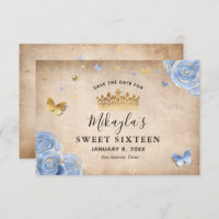 Bleu clair bébé et rose dorée élégants