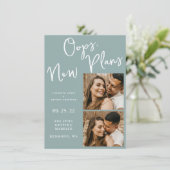 Save The Date Bleu clair Changement Date Mariage Photo Postponto (Debout devant)