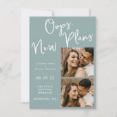 Save The Date Bleu clair Changement Date Mariage Photo Postponto (Devant)