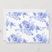 Save The Date Bleu classique Mariage de script floral Enregistre (Dos)