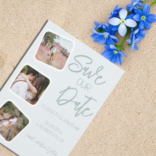 Save The Date Bleu côtier