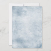 Save The Date Bleu Dusty Peach Blush Botanical Floral Mariage (Dos)