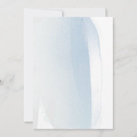 Save The Date Bleu et Gris Brush Strokes, Mariage minimal (Dos)