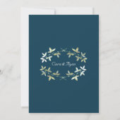 Save The Date Bleu Floral Élégant Simple Chic Mariage élégant (Dos)