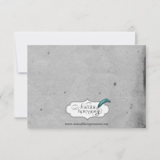 Save The Date Bleu gothique Chouette Posh Mariage Enregistrer la (Dos)