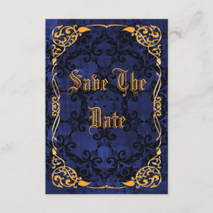 Save The Date Bleu Gothique & Or Framed Sweet 16 Enregistrer La