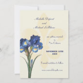 Save The Date Bleu Iris Fleur de Lis Enregistrer la date (Dos)
