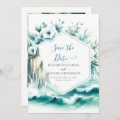 Save The Date Bleu Mariage Nautique (Devant / Derrière)