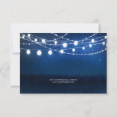 Save The Date Bleu Night & Argent String Lumières Mariage rustiq (Dos)