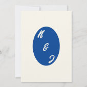 Save The Date Bleu Rétro Bright Funky Bold Moderne Mariage uniqu (Dos)