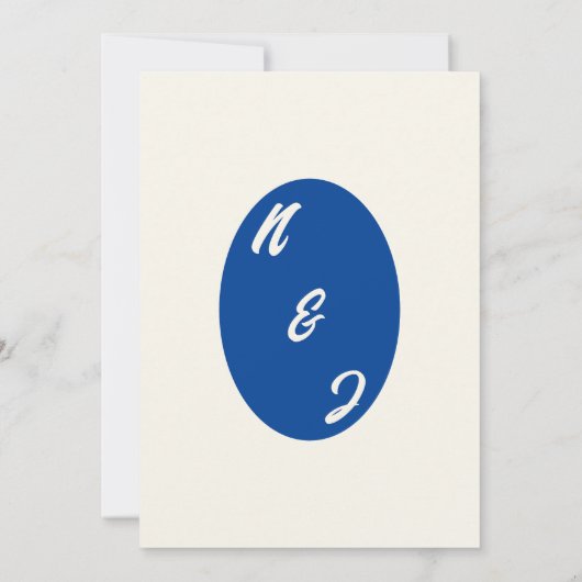 Save The Date Bleu Rétro Bright Funky Bold Moderne Mariage uniqu (Dos)