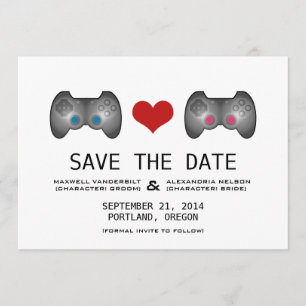 Save The Date Bleu rose mignon joueur Enregistrer l'Invitation d