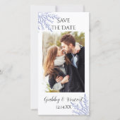 Save The Date Bleu Snowflake Mariage d'hiver Enregistrer la date (Devant)
