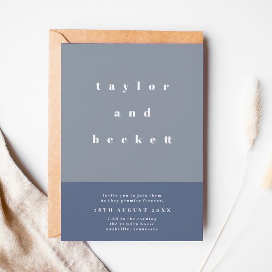 Save The Date Bloc de couleur bleu