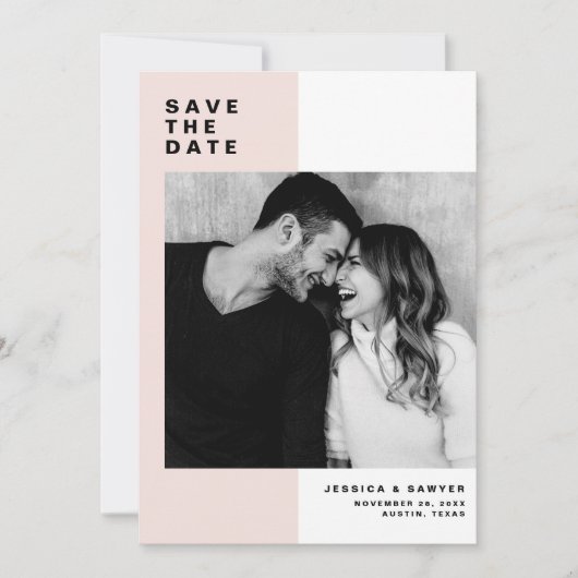 Save The Date Blocage de couleur avec typographie moderne Photo (Devant)